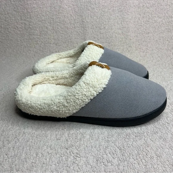 Cozy Winter Indoor/Outdoor Slippers-Gray-Womens 5.5 & 7.5-Loungewear-Comfort-NEW - Picture 3 of 9